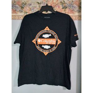 Columbia PFG Large Black Unisex Athleisure Outdoor Fishing Active T-Shirt